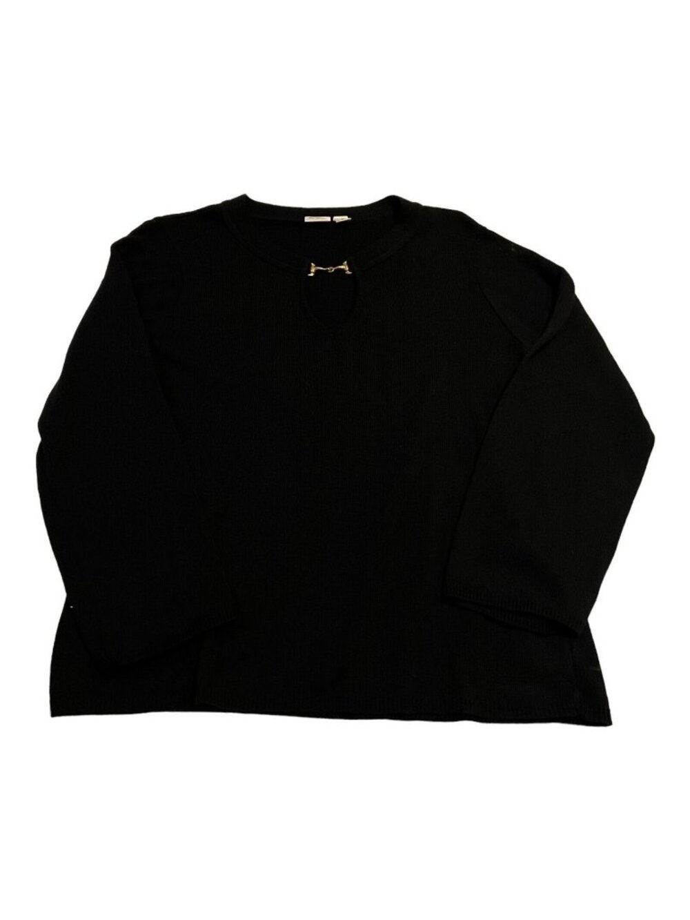 Cato Women's Sweater Solid Black 18/20W Plus Size Comfort Fit Long Sleeve Warm